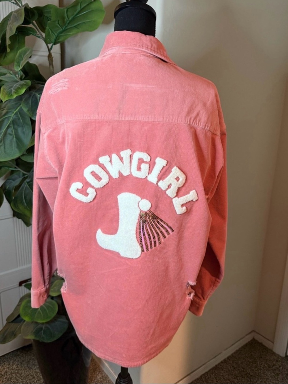 Blue Velvet Cowgirl Pink Lightweight Corduroy Button down Jacket